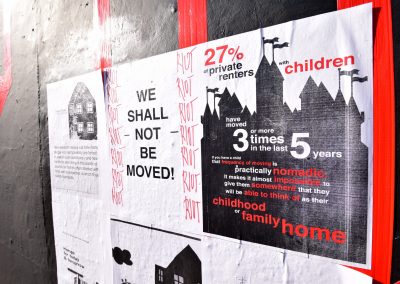 PRSC are incredibly excited about the latest mural installed on our outdoor gallery wall on Monday (Feb 26) the first day of Bristol’s Homeless Awareness Week. (small insert, image 2) The installation was produced during a project called THE CAGE: Visualising the Housing Crisis, and is made up of archive and contemporary photographs, statistics and facts focussing on the ever deepening issues facing the UK’s housing situation. Image3 CAGE: Visualising the Housing Crisis was a 3-day collaborative workshop and intervention in the public space from IC-Visual Lab in collaboration with People’s Republic of Stokes Croft. The workshop was coordinated by IC-Visual Lab in conjunction with internationally acclaimed Spanish artist Julián Barón. This project is a collaboration between Acción Cultural Española (AC/E), Arnolfini and University of West of England.   We present some details from the exhibition below. It will be on display until March 24 and we urge all of you to come and take a look.
