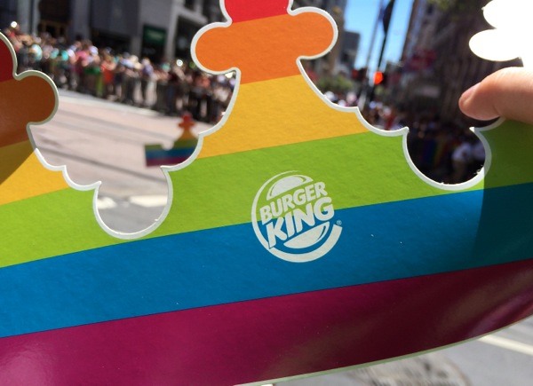 Pinkwashing discussion - Rainbow striped Burger King crown for Pride